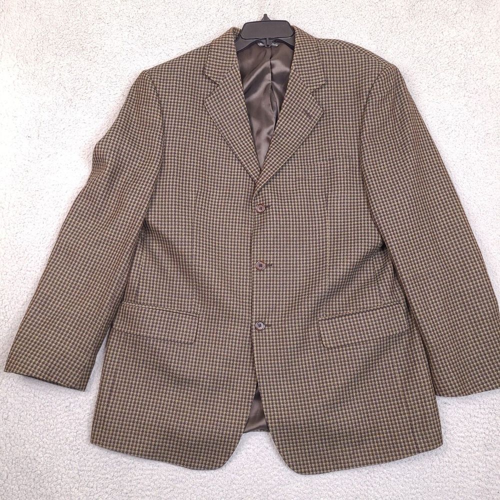 Vtg Vito Rufolo Italy Wool Brown‎ Blazer 46 L Sport Coat Suit Jacket 3 Button
